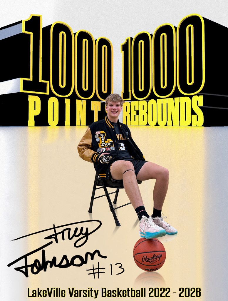 Trey Johnson celebrating 1000 points and 1000 rebounds
