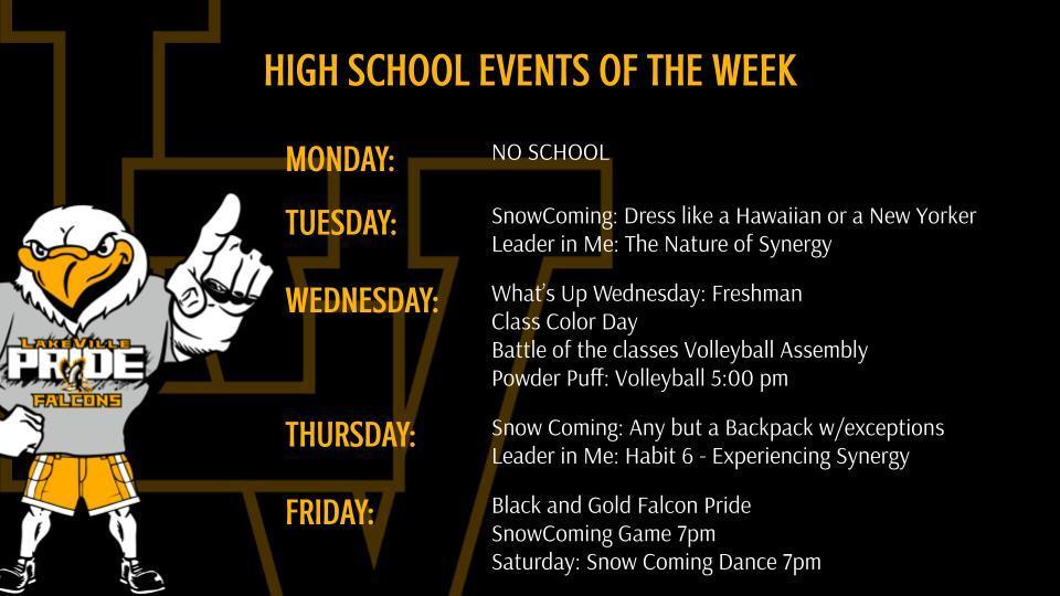 High School Athletics and Events of the Week