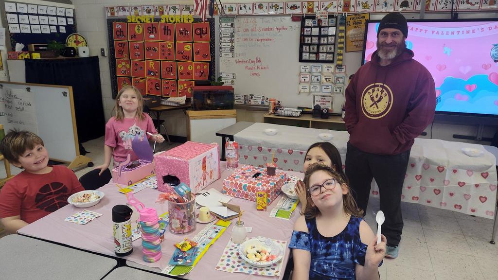 Columbiaville Elementary celebrating Valentines Day including Kids Club!  Part 2!