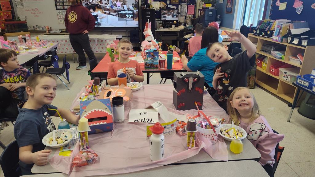 Columbiaville Elementary celebrating Valentines Day including Kids Club!  Part 2!