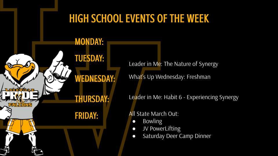 High School Athletics and Events of the Week