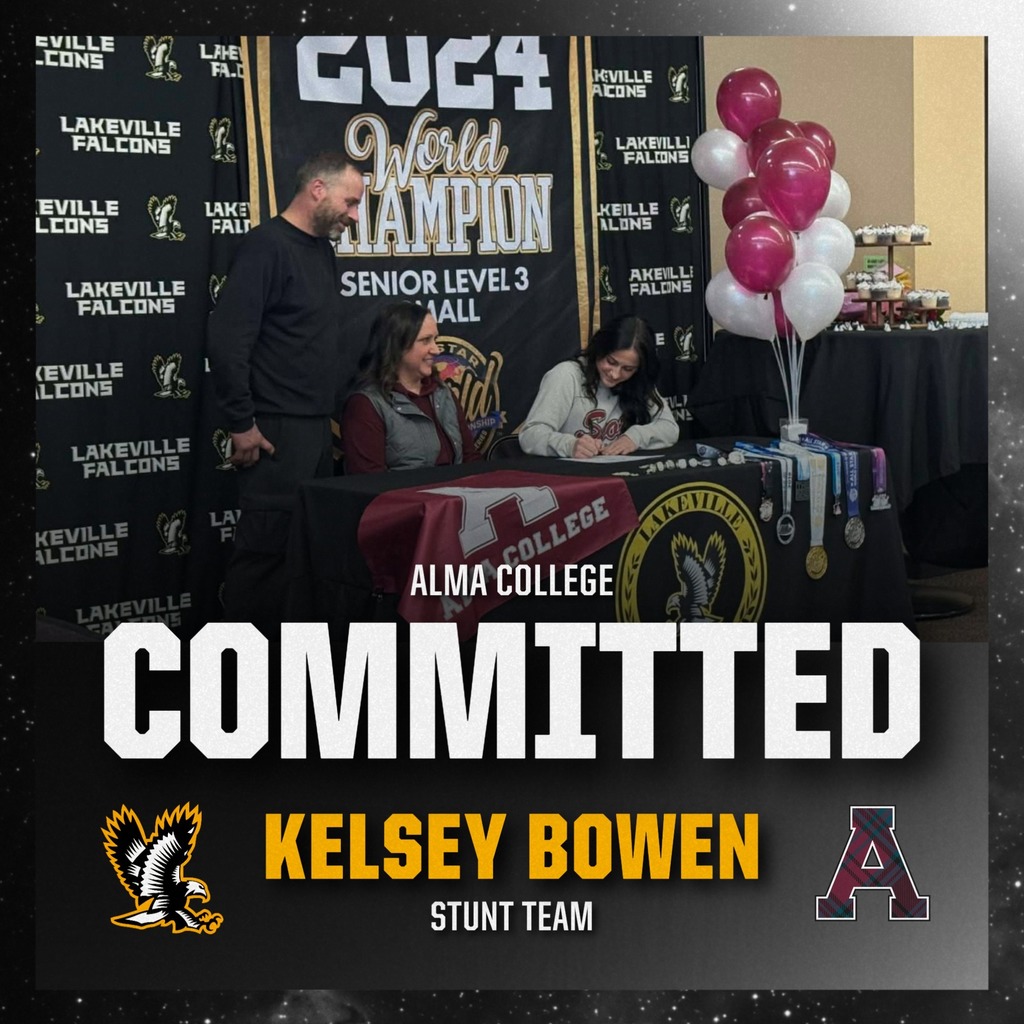 Congratulations Kelsey Bowen on your Commitment to Alma College for Stunt!