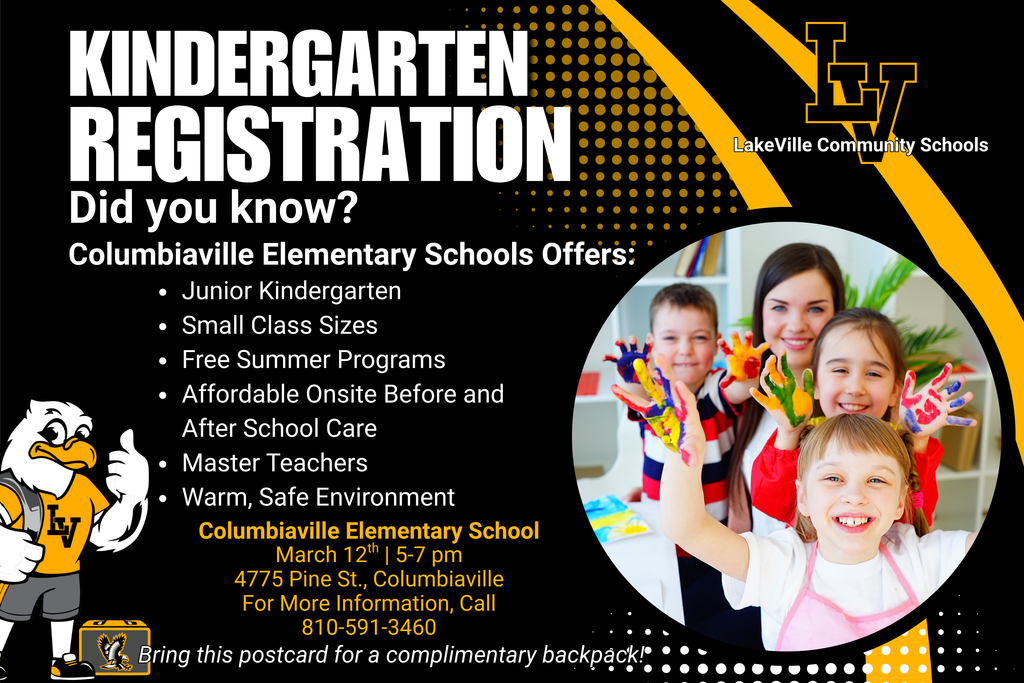 Kindergarten Registration - Columbiaville Elementary - photo of kids fingerpainting