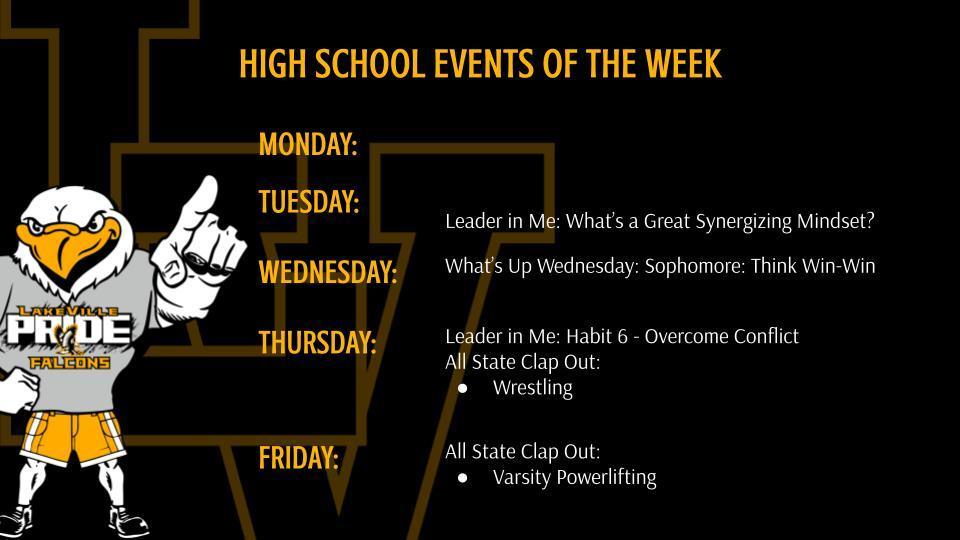 High School Athletics and Events of the Week