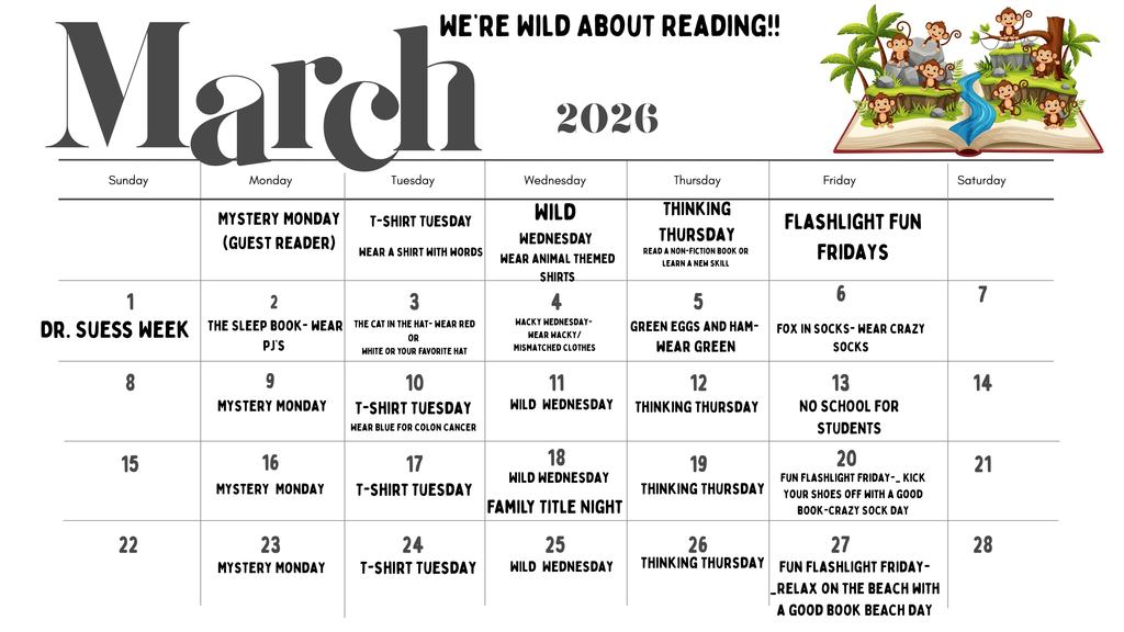 March is reading Month for Columbiaville