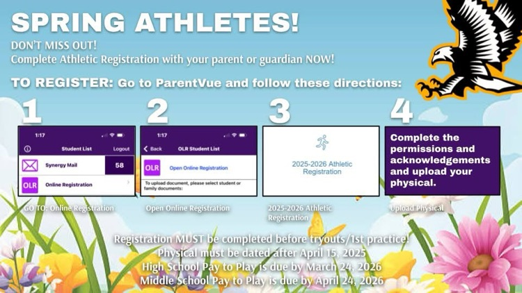 High School Spring Sports begin tomorrow!!