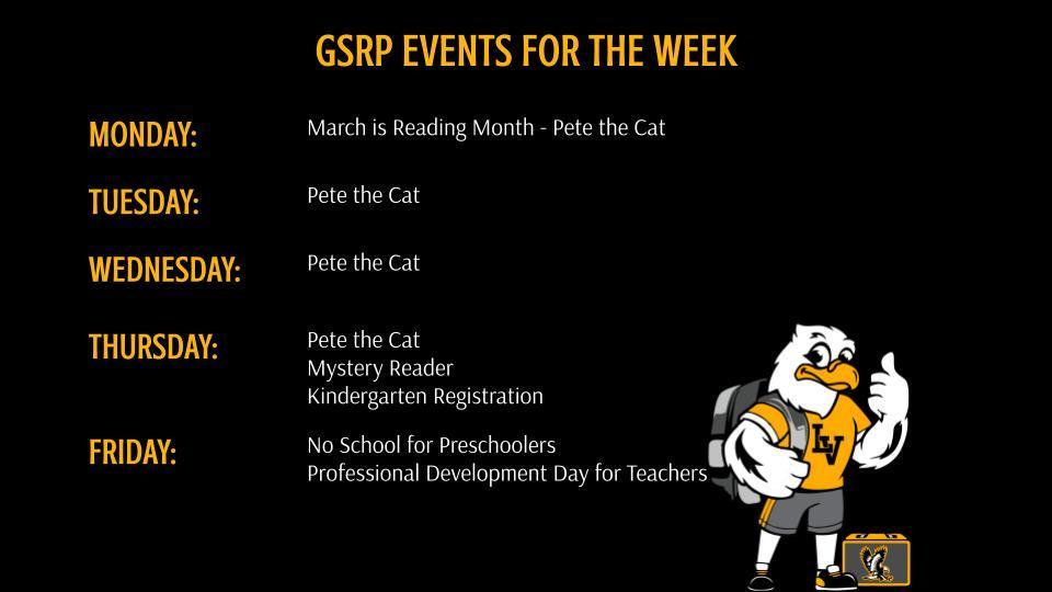GSRP Events of the Week