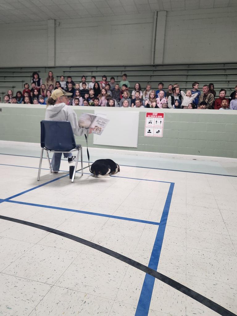 Bubbles shares his 5th Birthday with Columbiaville Elementary 