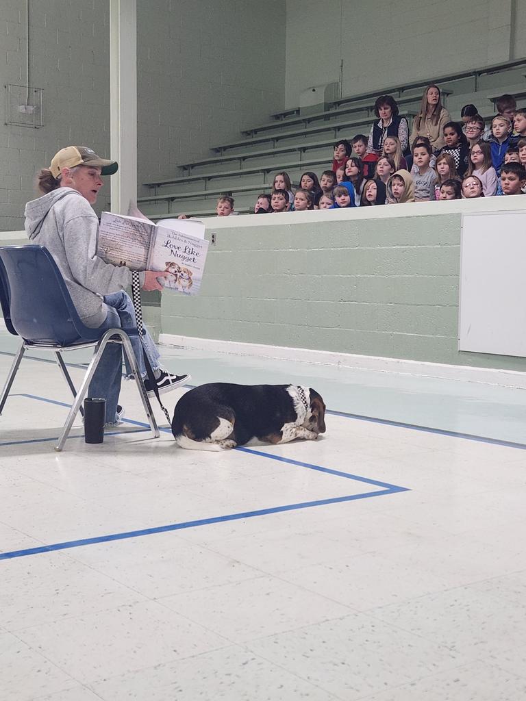 Bubbles shares his 5th Birthday with Columbiaville Elementary 