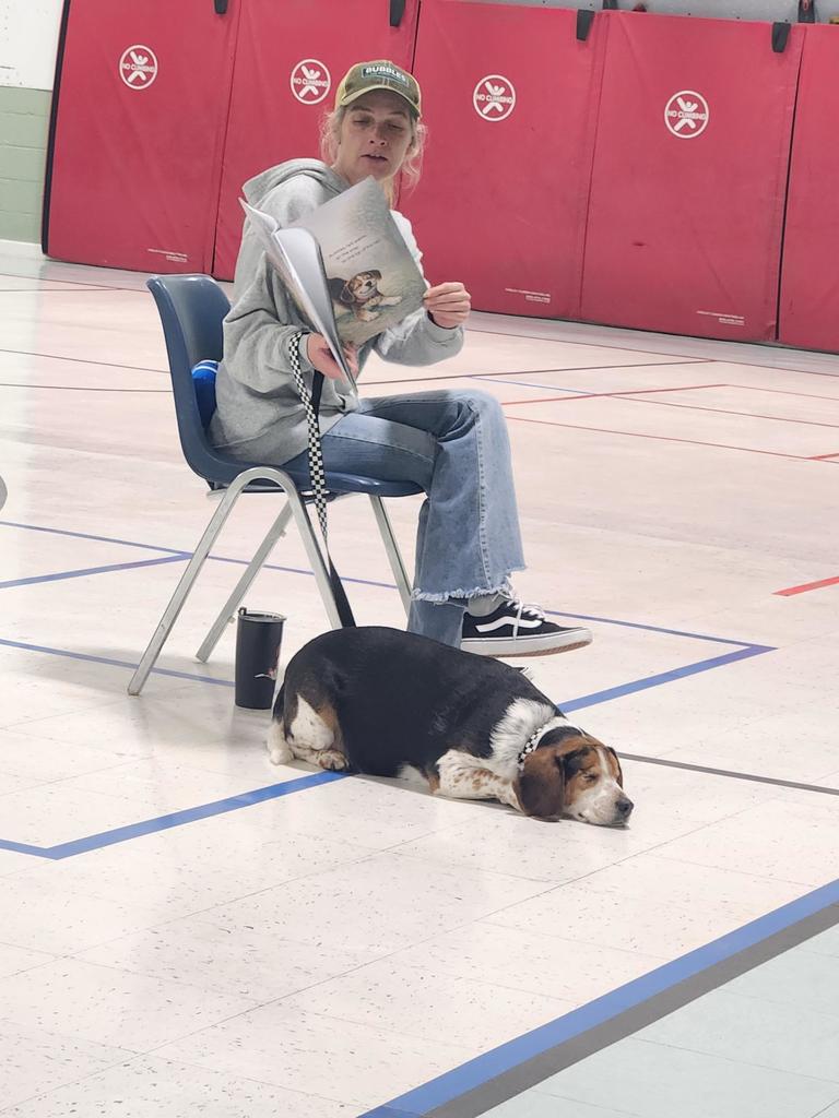 Bubbles shares his 5th Birthday with Columbiaville Elementary 