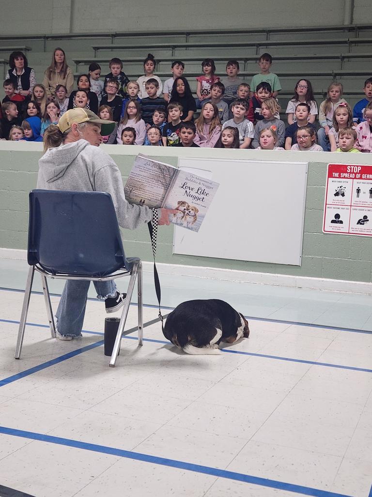 Bubbles shares his 5th Birthday with Columbiaville Elementary 