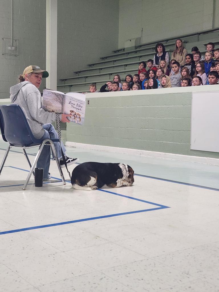 Bubbles shares his 5th Birthday with Columbiaville Elementary 