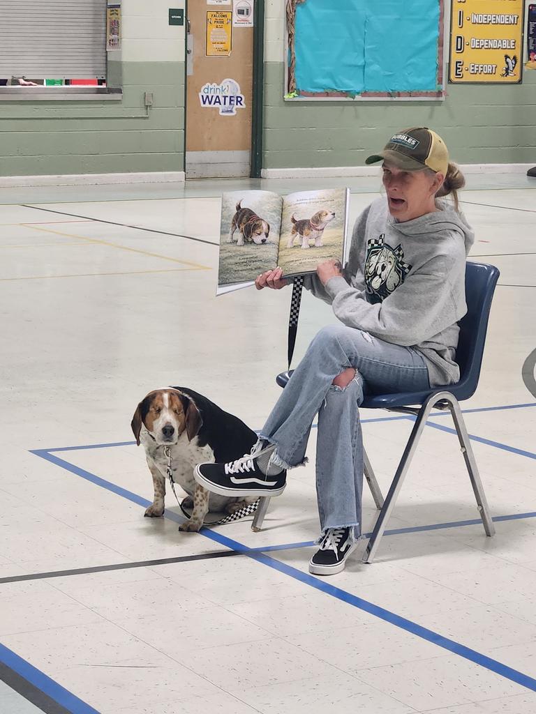 Bubbles shares his 5th Birthday with Columbiaville Elementary 