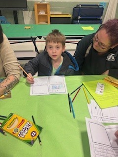 Children illustrating their own stories