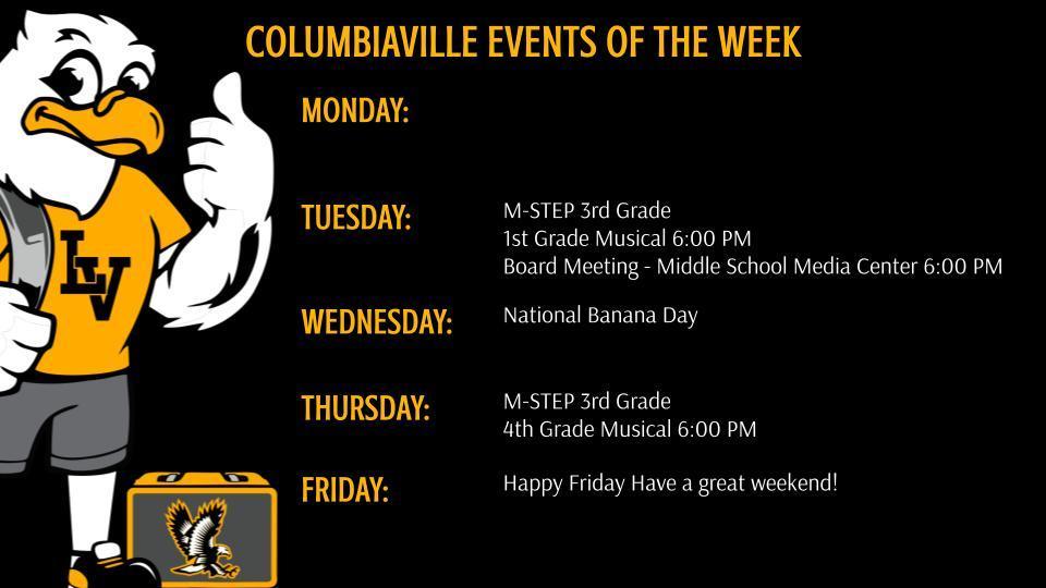 Columbiaville Events of the Week