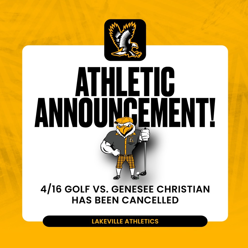 ATTENTION GOLFERS, PARENTS, AND SPECTATORS!  4/16 GOLF VS. GENESEE CHRISTIAN HAS BEEN CANCELLED