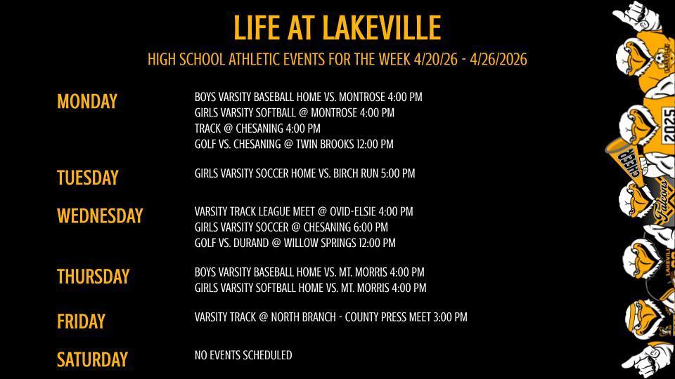 High School Athletics and Events of the Week