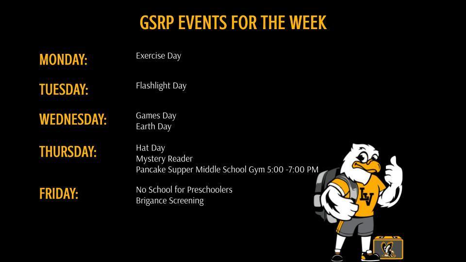 GSRP Events of the Week