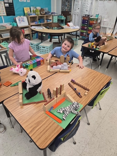 Students making habitats for their animals!