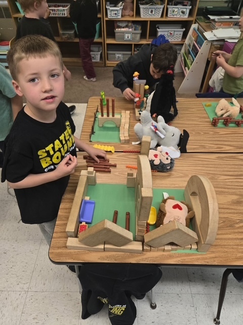 Students making habitats for their animals!