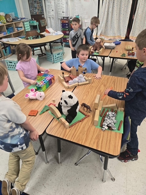 Students making habitats for their animals!