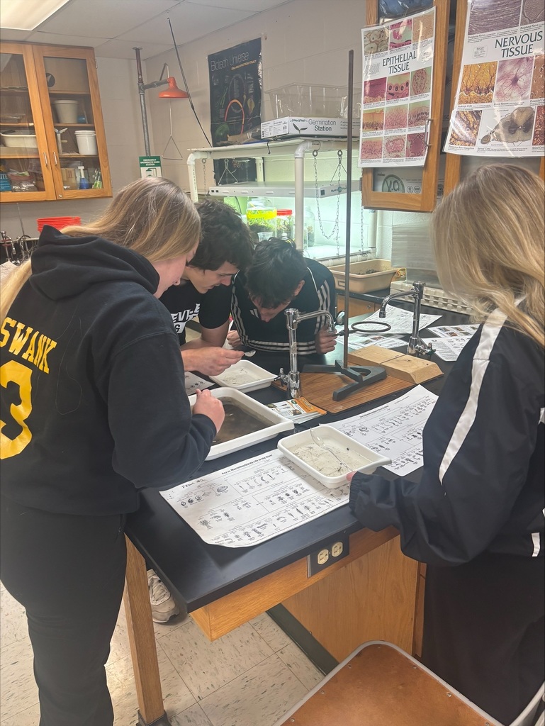 Jamie Welch and Sarah Keyser-Brown from the Flint River Watershed Coalition in conjunction with Genesee County Parks came to Mr. Whitney's Conservation and Ecology and Environmental Science classes. They taught the students how to find and identify benthic organisms (water bugs) and explained why their monitoring is essential in determining watershed health. 