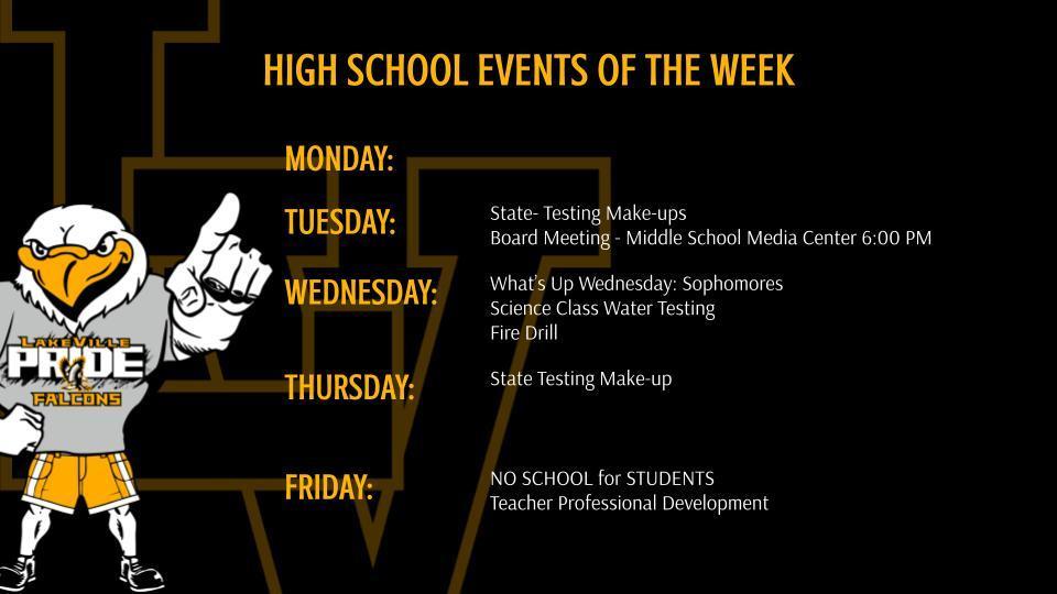 High School Athletics and Events of the Week
