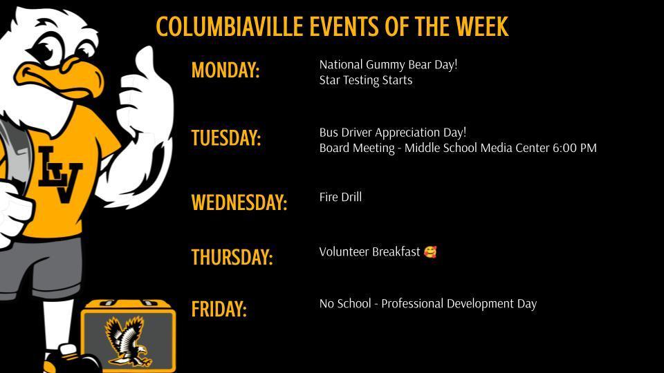 Columbiaville Events of the Week
