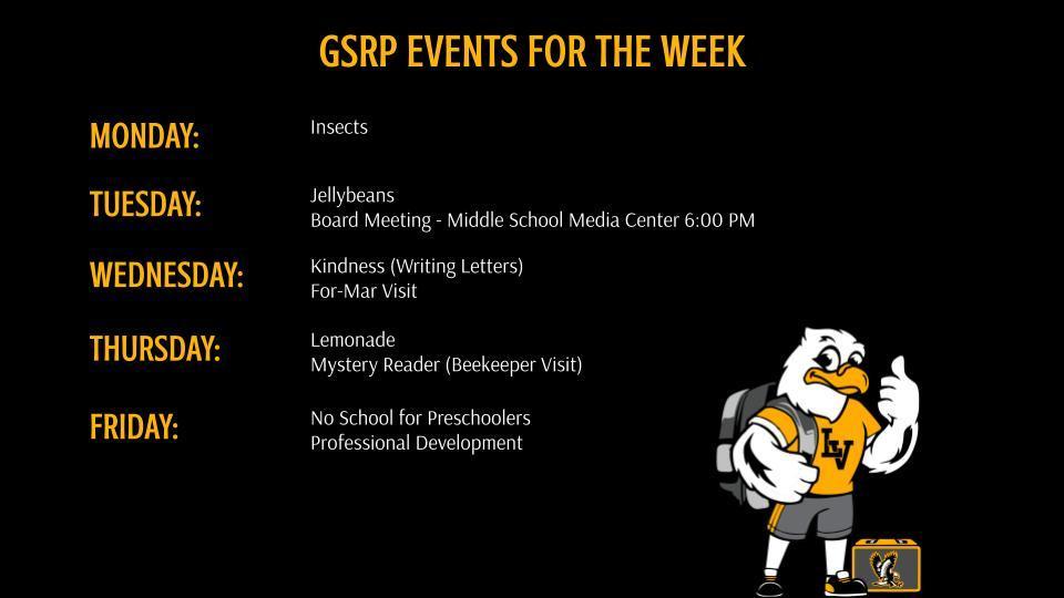 GSRP Events of the Week