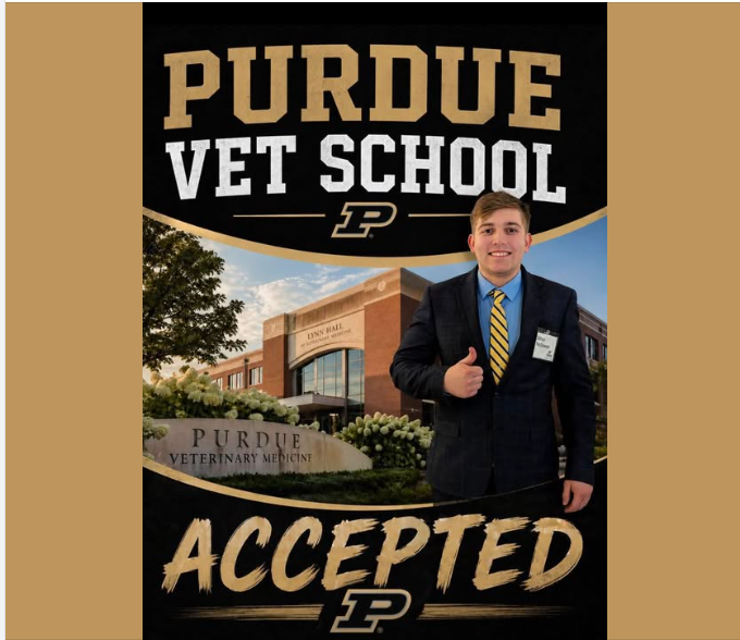 Big congratulations to LakeVille Alumni, Dillon McDowell on your acceptance to Purdue Vet School!  Your hard work, dedication, and passion for animals have truly paid off. We are so proud to see you take this exciting next step toward becoming a veterinarian.  Wishing you all the best as you begin this incredible journey—your future patients are lucky to have you!