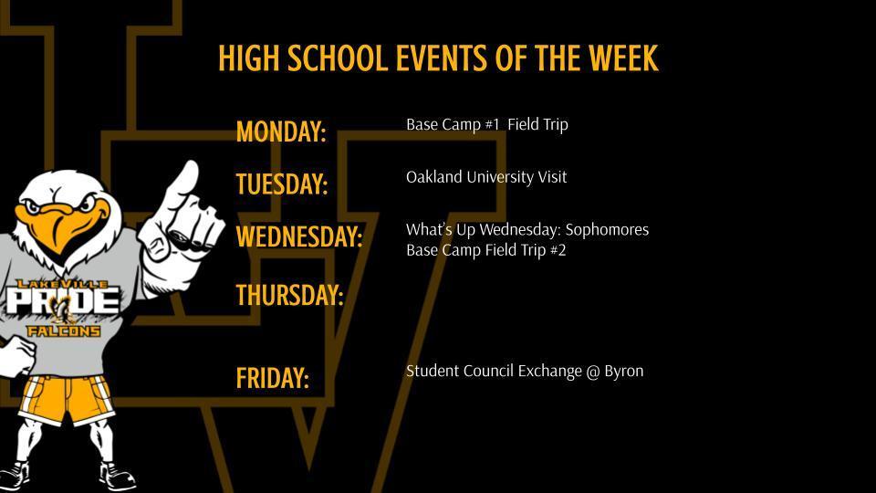 High School Athletics and Events of the Week