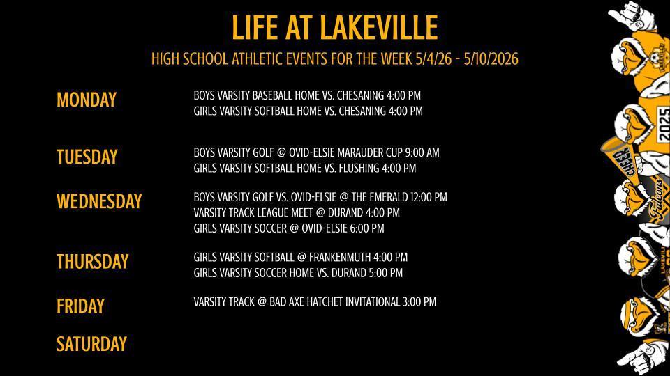 High School Athletics and Events of the Week