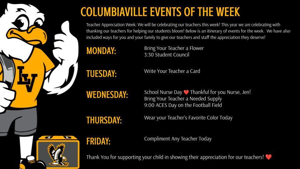 Columbiaville Events of the Week