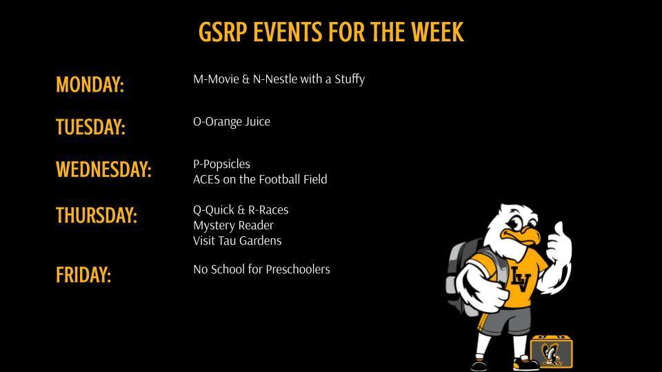 GSRP Events of the Week