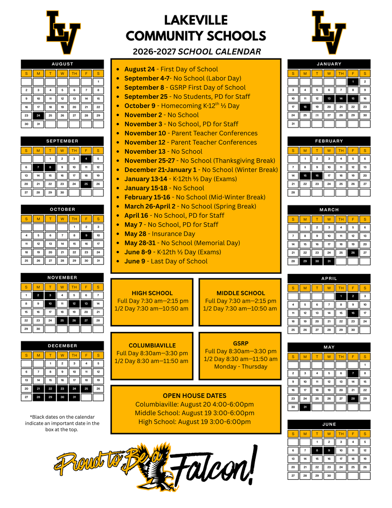 2026-2027 School Calendar