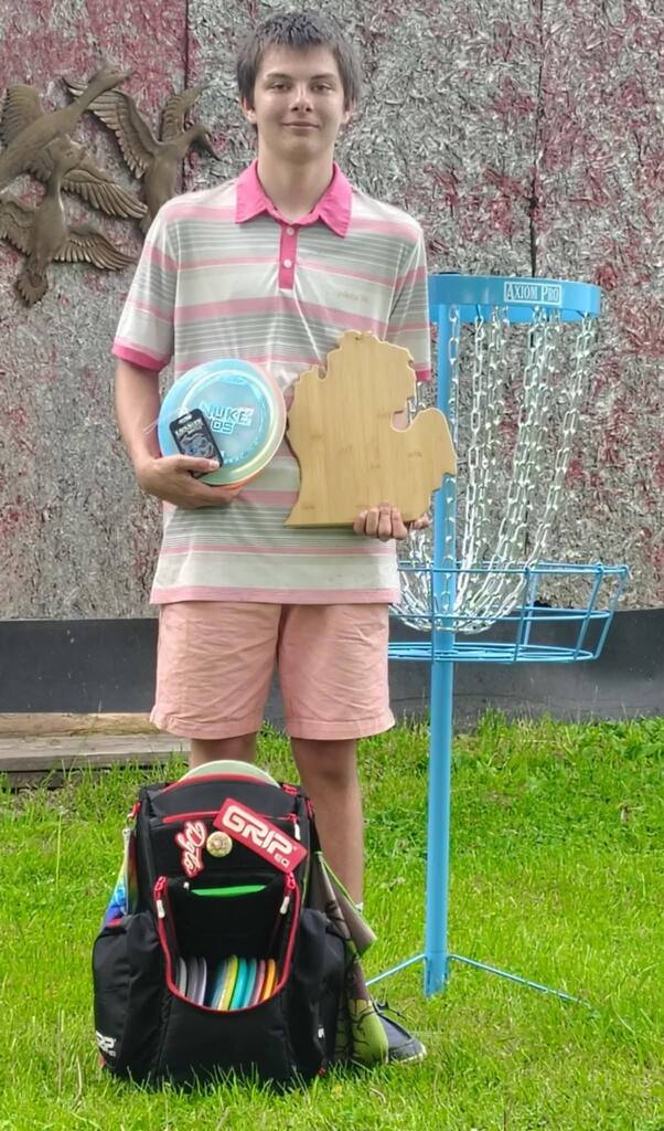 Falcon Nation! Help us congratulate Zander Adams! Zander won the MA3 (Mixed Amateur Division 3) at the Michigan Amateur Open for Disc Golf. This win qualifies Zander for the State Competition on Labor Day weekend! Congratulations!