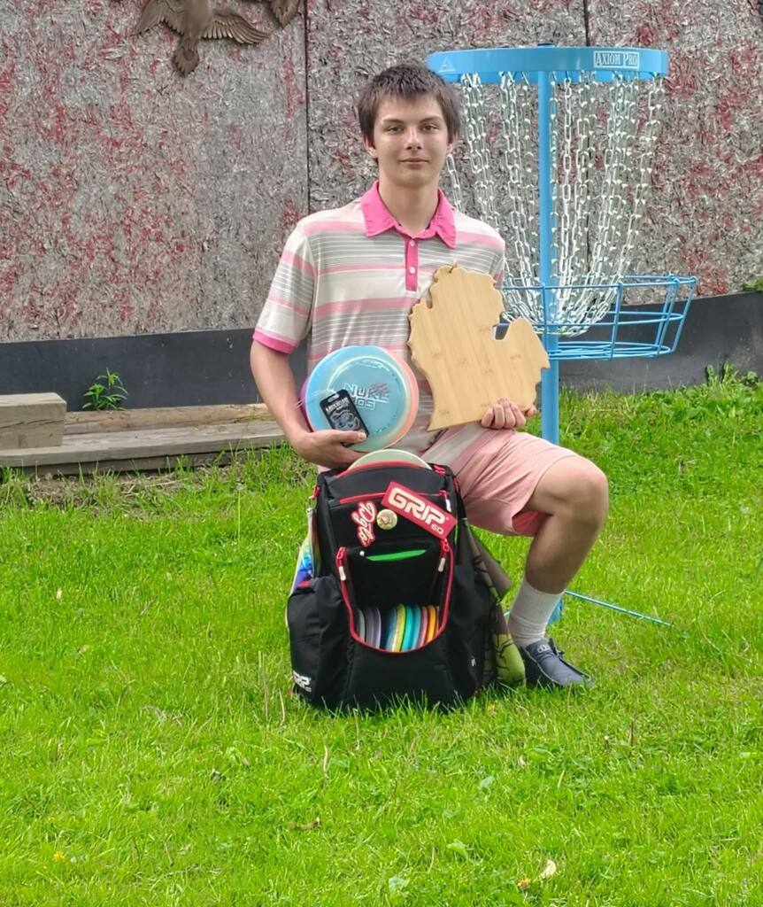 Falcon Nation! Help us congratulate Zander Adams! Zander won the MA3 (Mixed Amateur Division 3) at the Michigan Amateur Open for Disc Golf. This win qualifies Zander for the State Competition on Labor Day weekend! Congratulations!