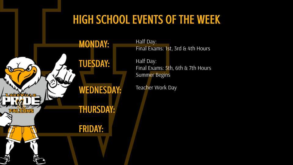 High School Events of the Week