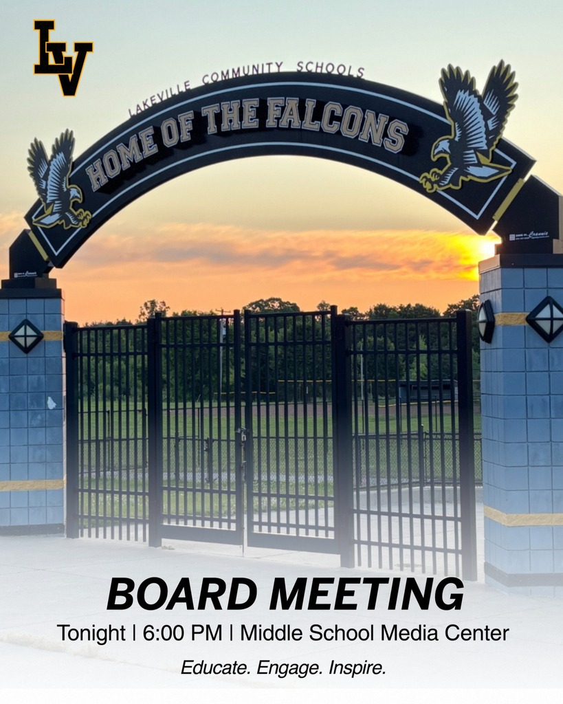 Board Meeting tonight 6:00 p.m. in the Middle School Media Center