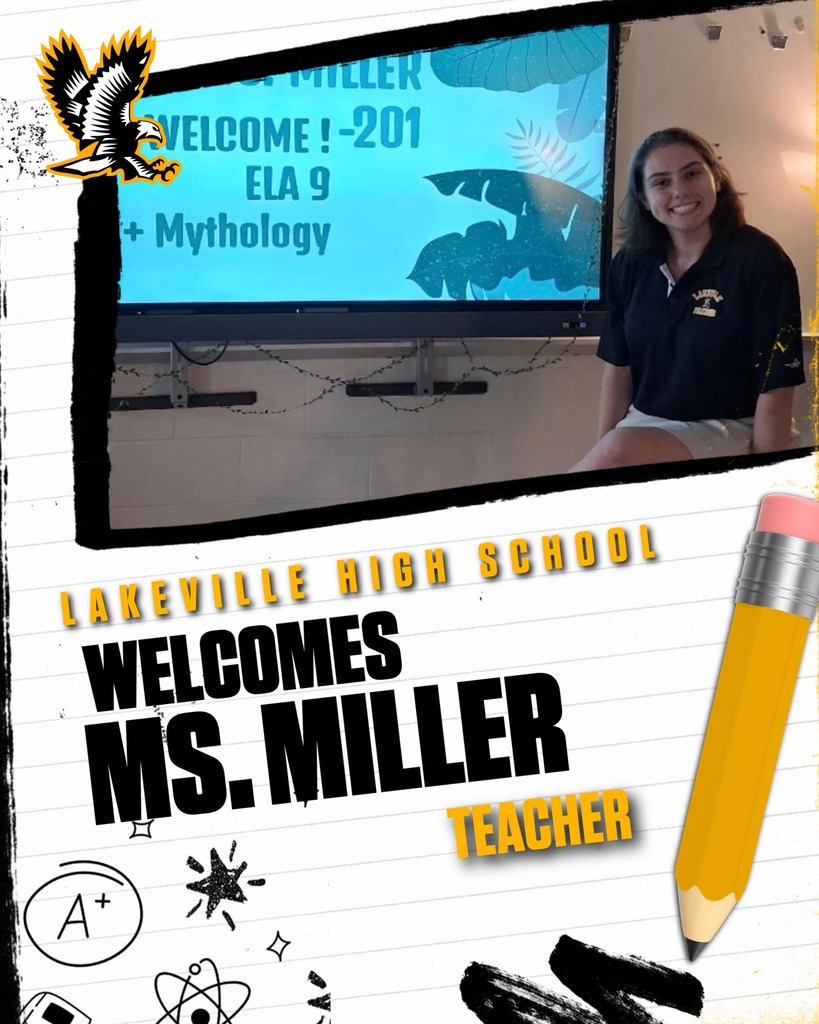 Falcon Nation!  Please WELCOME Ms. Andrea Miller to the LakeVille Family!