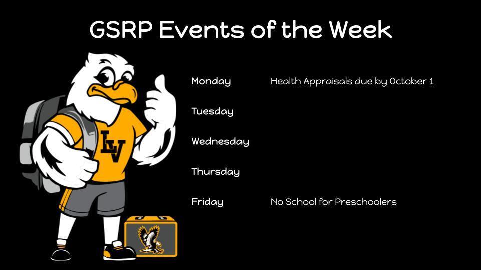 GSRP Events of the Week