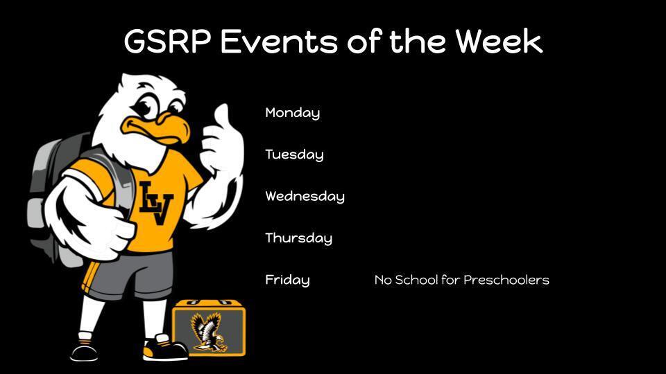 GSRP Events of the Week