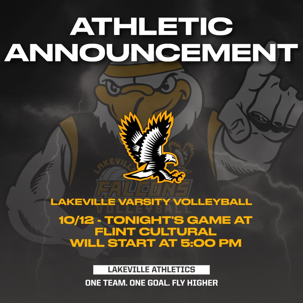 ATTENTION VARSITY VOLLEYBALL PLAYERS, PARENTS, AND SPECTATORS - Tonight's game at Flint Cultural Center Academy will start at 5:00 PM.