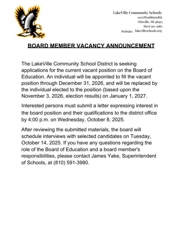 Board Member Vacancy