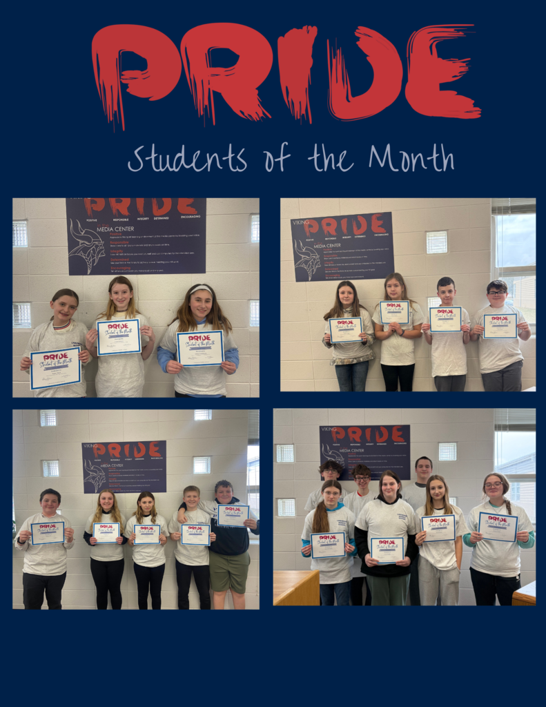 February PRIDE students of the month