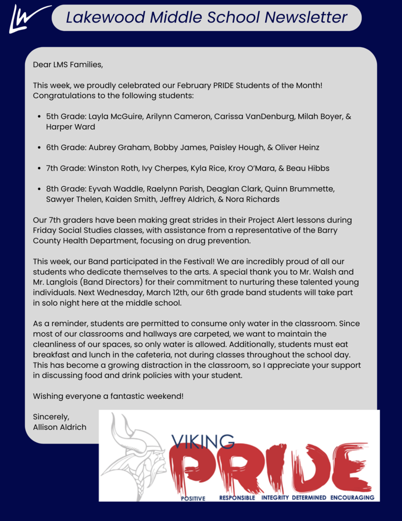 LMS Weekly newsletter