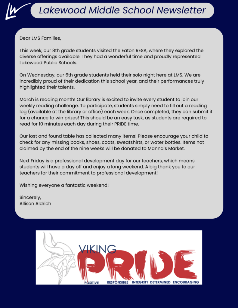 LMS Weekly newsletter