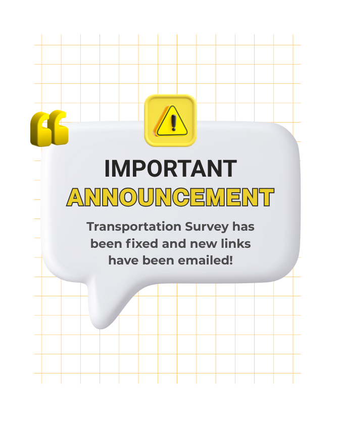 Important message that transportation survey has been fixed