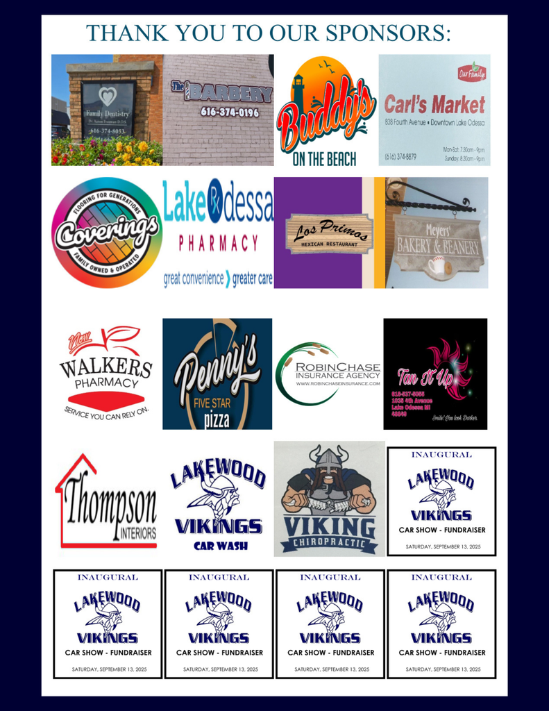 Sponsors for Car Show Fundraiser flyer