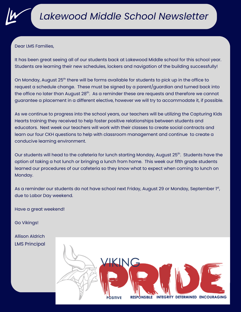 LMS Weekly newsletter